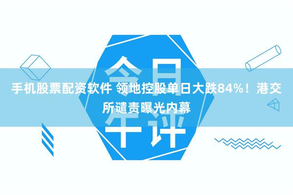 手机股票配资软件 领地控股单日大跌84%！港交所谴责曝光内幕