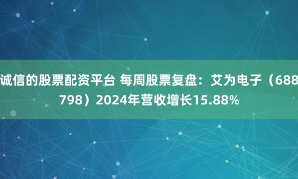 诚信的股票配资平台 每周股票复盘：艾为电子（688798）2024年营收增长15.88%