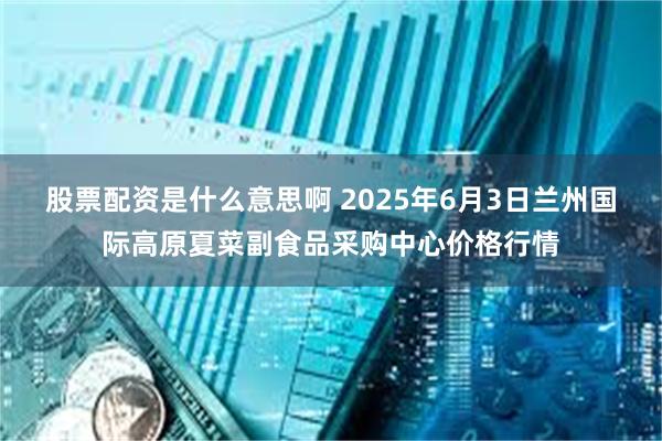 股票配资是什么意思啊 2025年6月3日兰州国际高原夏菜副食品采购中心价格行情